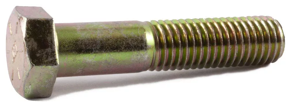 1-8 x 6 Grade 8 Hex Cap Screw Yellow Zinc Plated