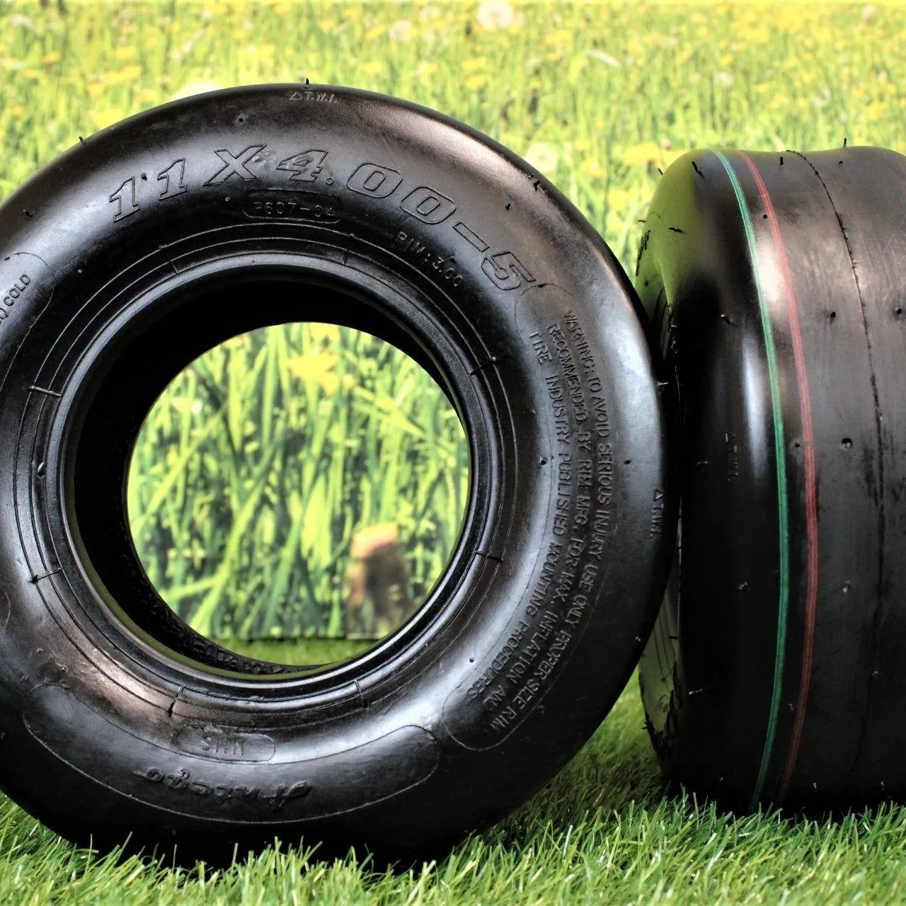 11x4.00-5 4 Ply Turf Tires for Lawn & Garden Mower (Set of 2)