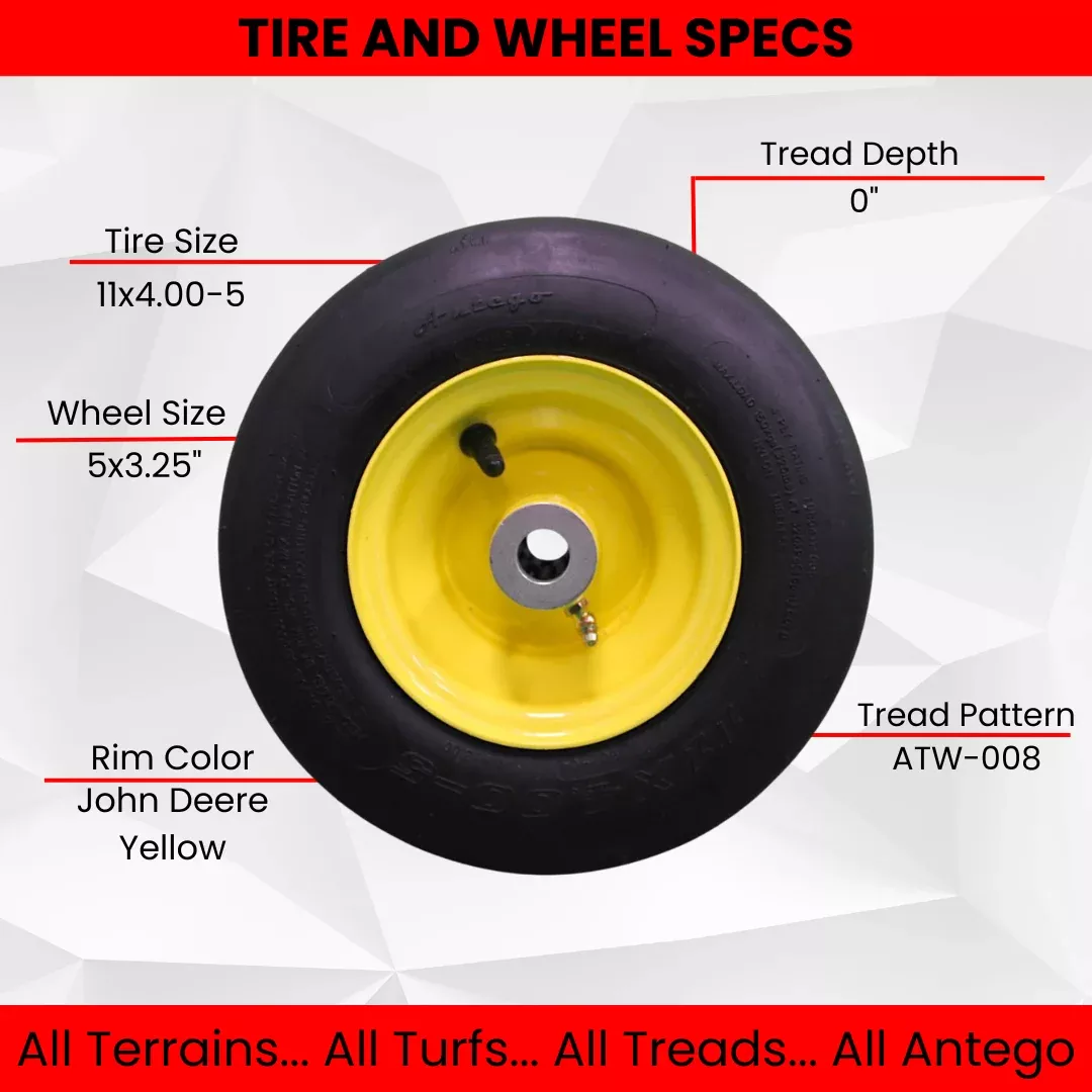11x4.00-5 John Deere Pneumatic Tire/Wheel Assemblies - Replacement AM101589 - (Qty: 1)