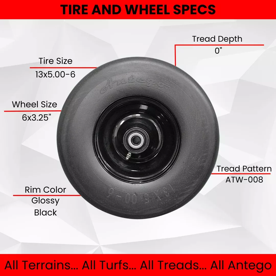 13x5.00-6 Black No Flat Front Solid Tire Puncture Proof Assembly (2 PACK) Replaces Ferris, Snapper Pro, Scag, Toro, Exmark, and Wright