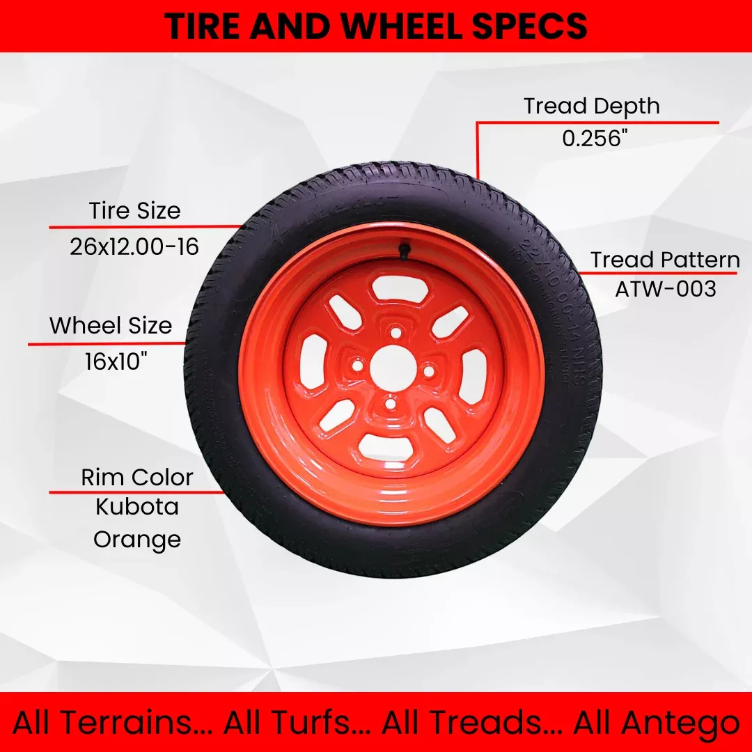 22x10.00-14 Kubota Tire and Wheel Assemblies K3011-17200 (Set of Two)