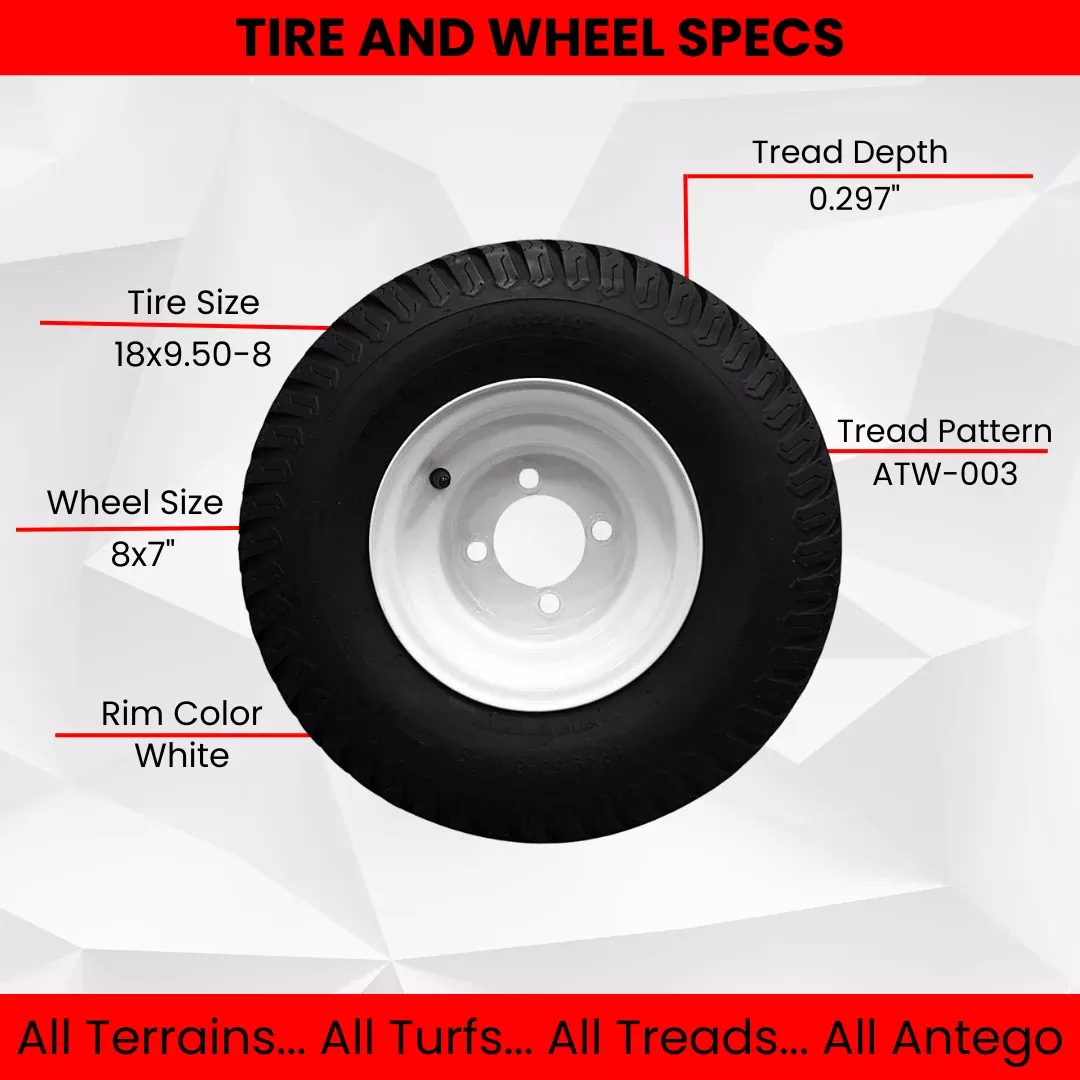 (Qty: 1 Tire/Wheel Assembly) 18x9.50-8 Toro/Exmark Wheel Assemblies - Replaces 110-6883, 120-249