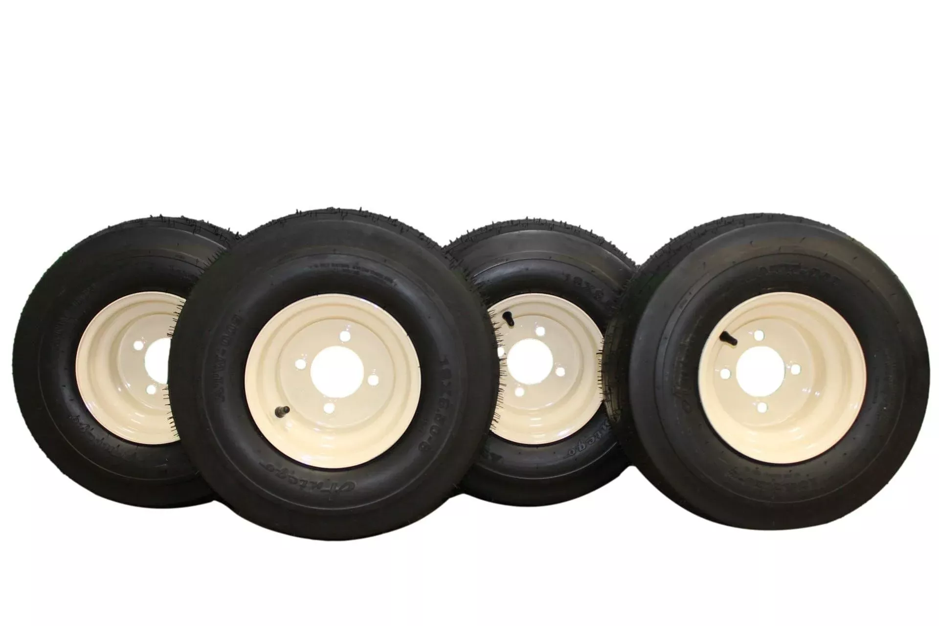 Set of Four 18x8.50-8 Tan Wheel Assemblies